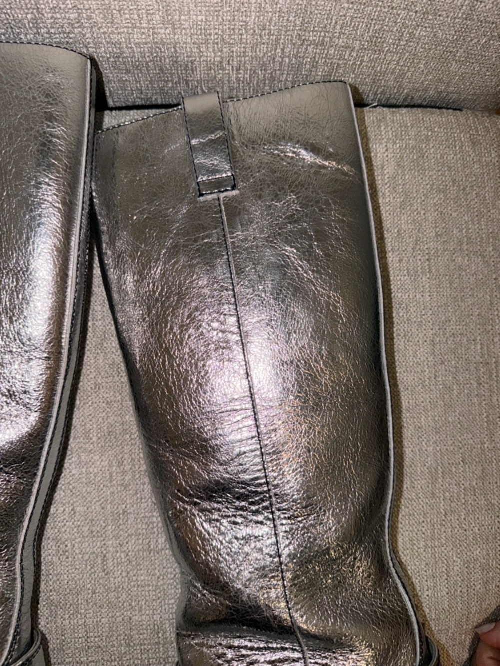 CAVERLEY Milly Anthropologie Silver Metallic Western Festival Mid-Calf Boots - Picture 11 of 13